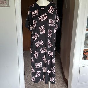 J’adore Dior nightgown black with pink and white insignia